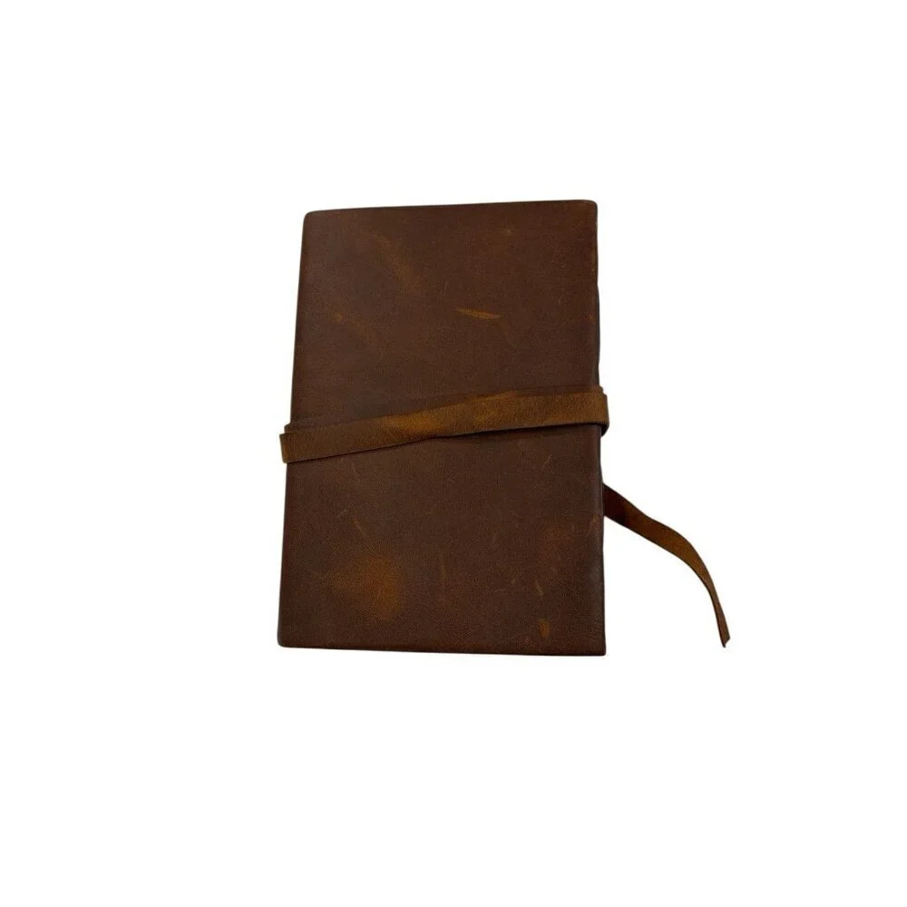 Forest Nine Leather Journal - Brown with wrap closure 7” X 5”